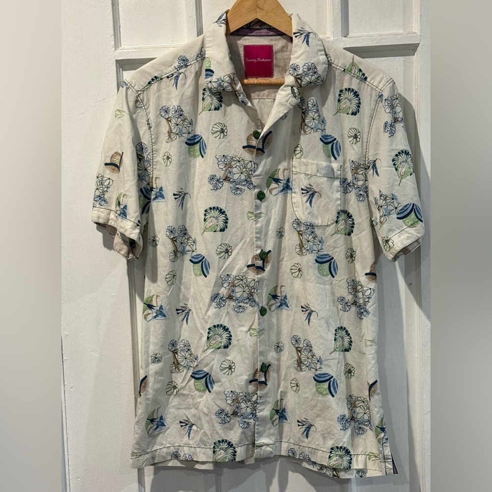 Tommy Bahama Cream Floral Men's Shirt